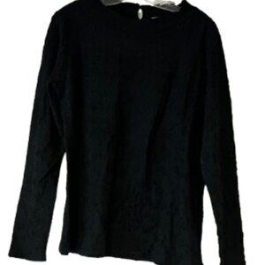 Loft Textured Dark Green Long Sleeve T-Shirt - Medium